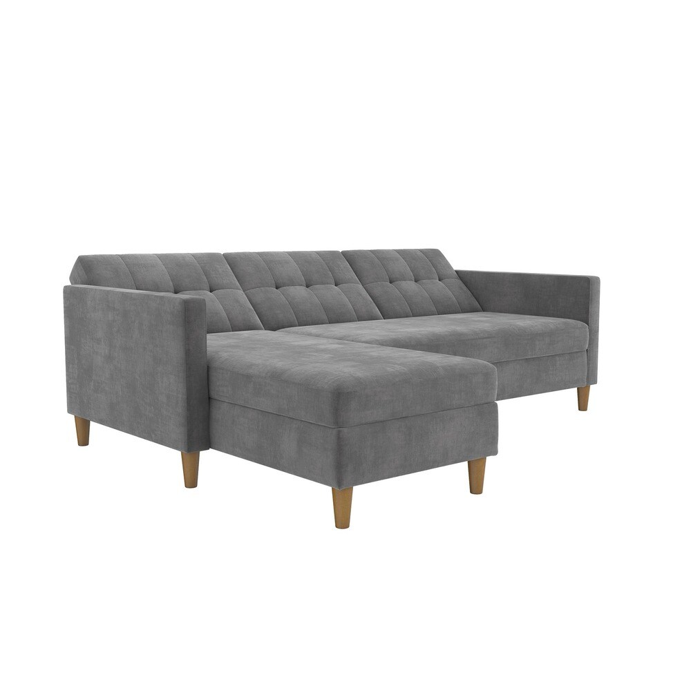 DHP Hartford Chenille Storage Sectional Futon