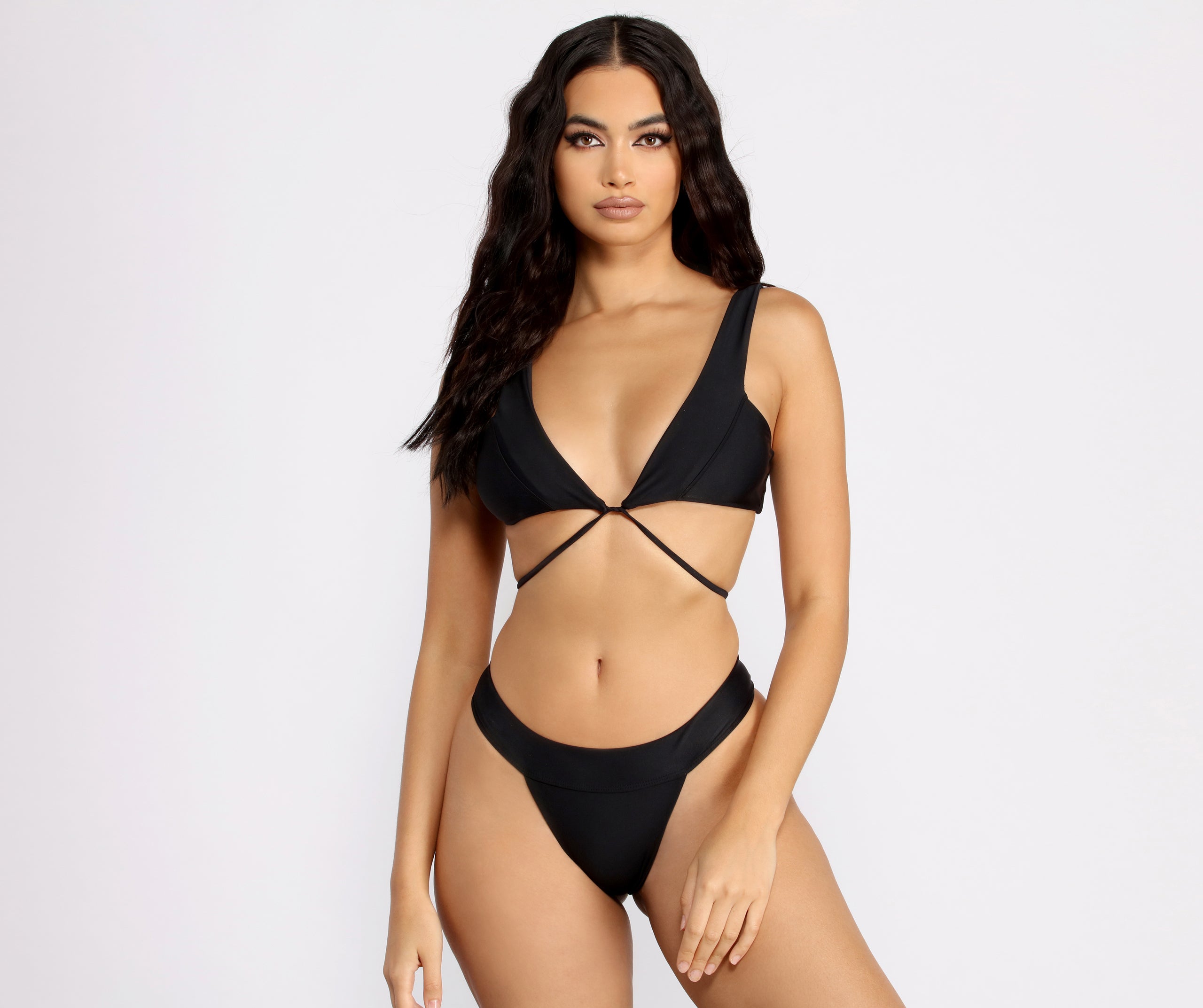 Endless Vacation Tie Front Swim Top