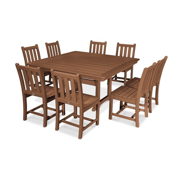 POLYWOOD Traditional Garden 9Piece Nautical Trestle Dining Set