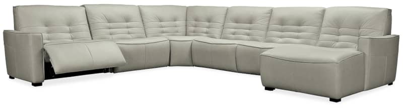 Hooker Furniture Living Room Reaux Grandier 6-Piece RAF Chaise Sectional With 2 Recliners