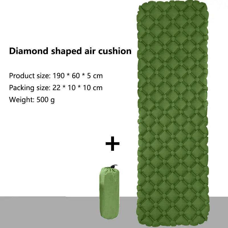 Ultralight Portable Single Diamond Tpu Inflatable Mat Outdoor Tent Sleeping Pad For Camping