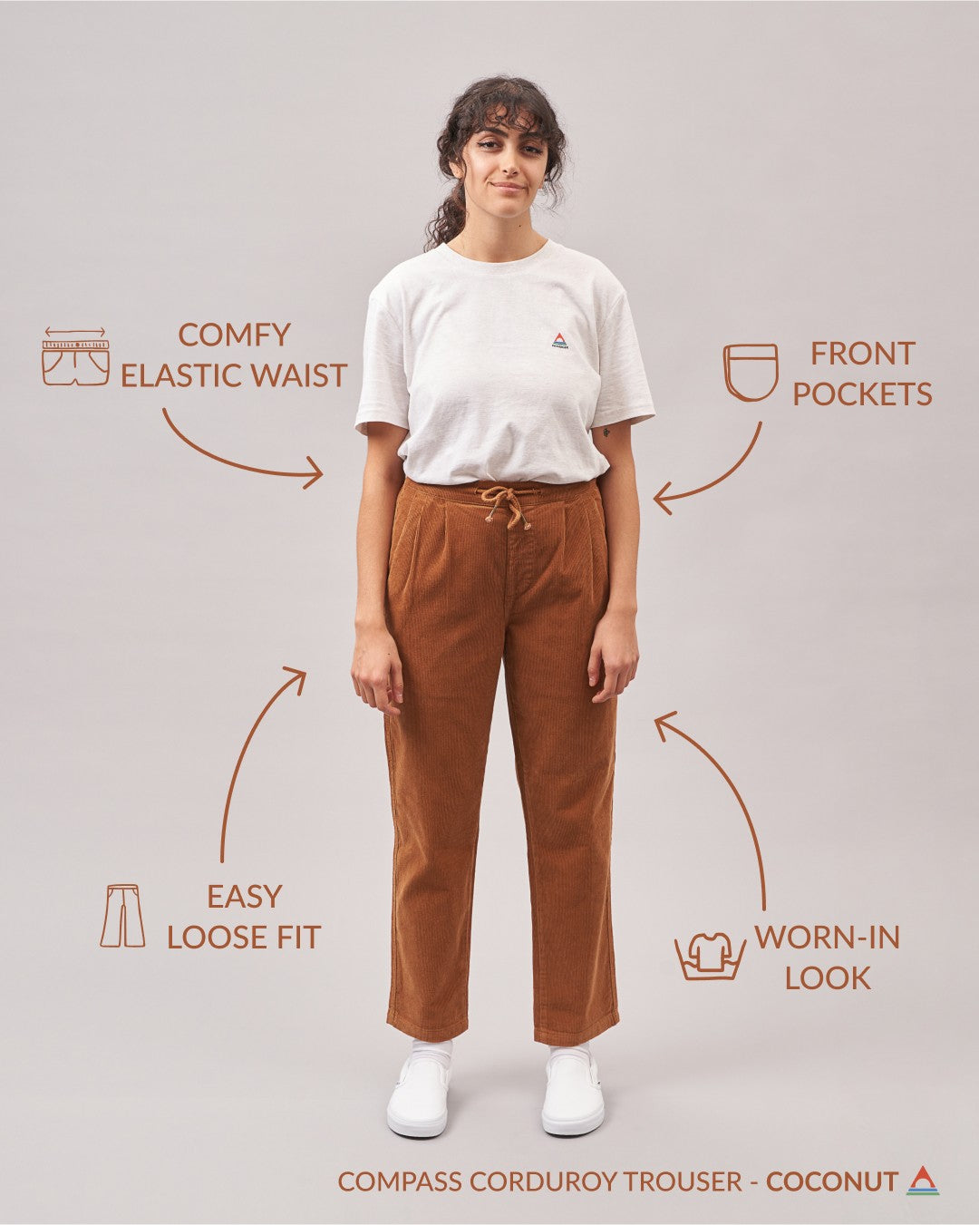 Compass Recycled Corduroy Trouser - Coconut