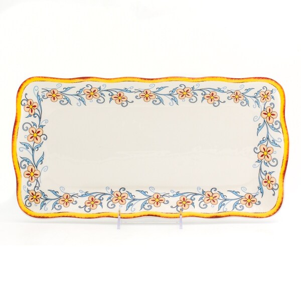 Euro Ceramica Duomo 16.75 Rectangular Appetizer Plate