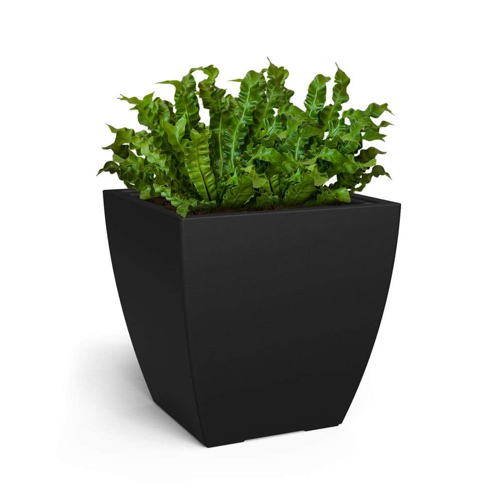 Mayne Kobi 24 in. x 24 in. Black Polyethylene Self-Watering Planter 8889-B