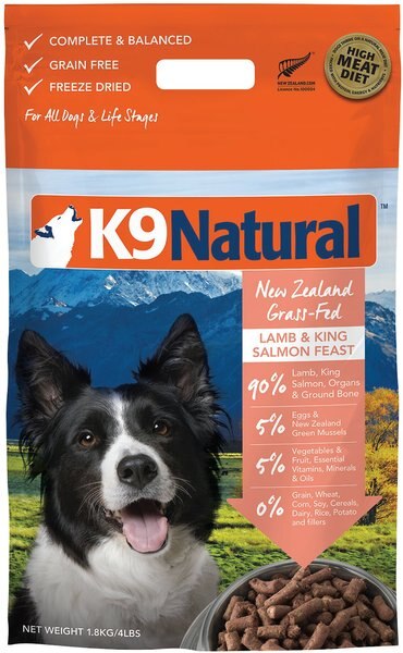 K9 Natural Lamb and King Salmon Grain-Free Freeze-Dried Dog Food