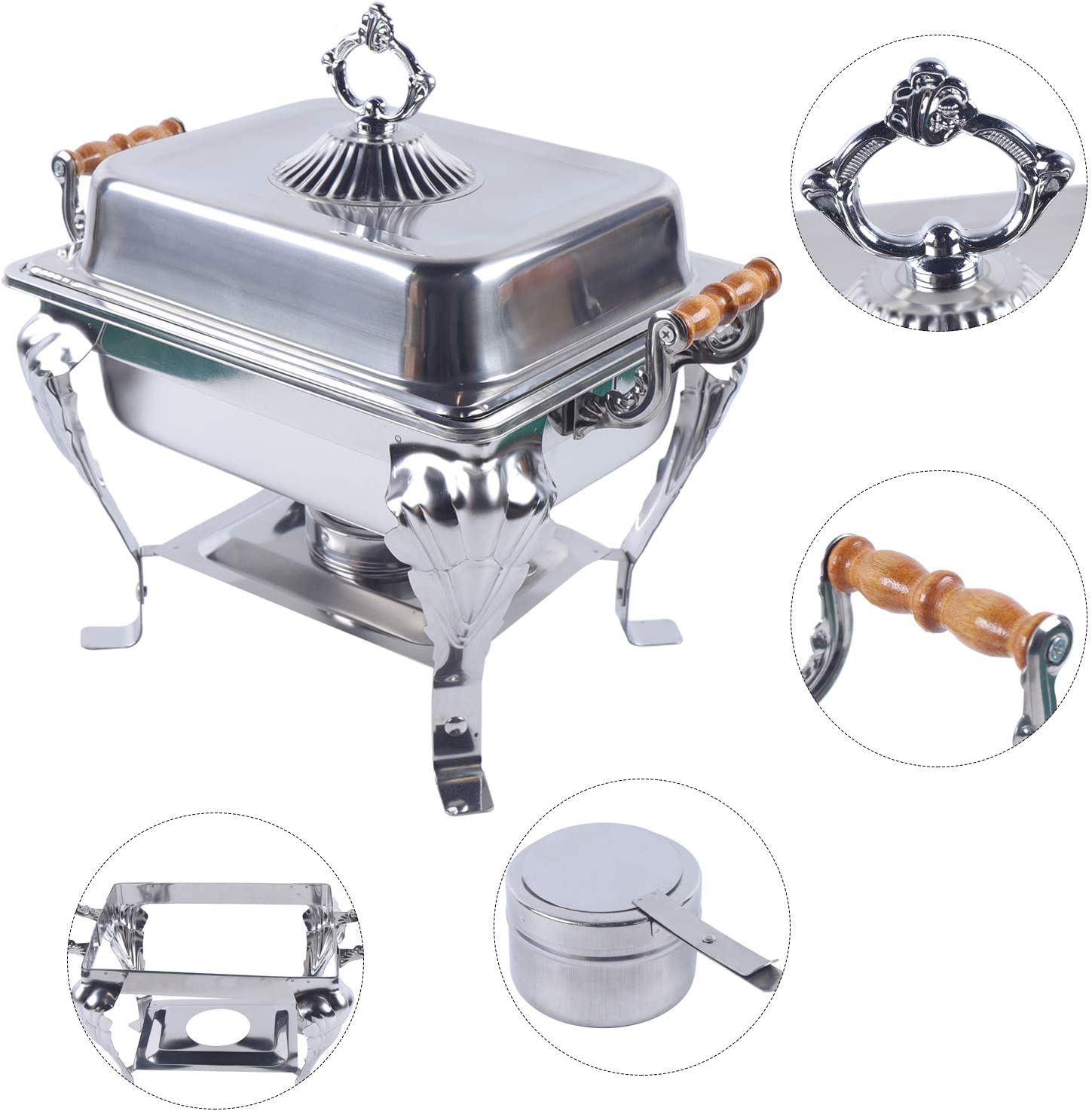 Chafing Dish Buffet Set Stainless Steel Food Warmer Buffet Square