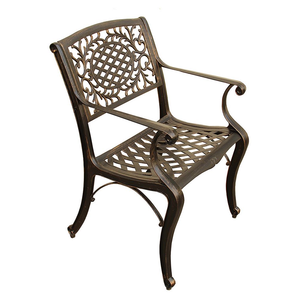 Ornate Bronze Finish Indoor  / Outdoor Dining Chair