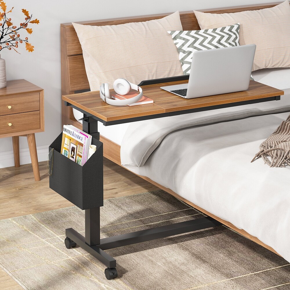 Adjustable C Shaped End Table with Tiltable Drawing Board