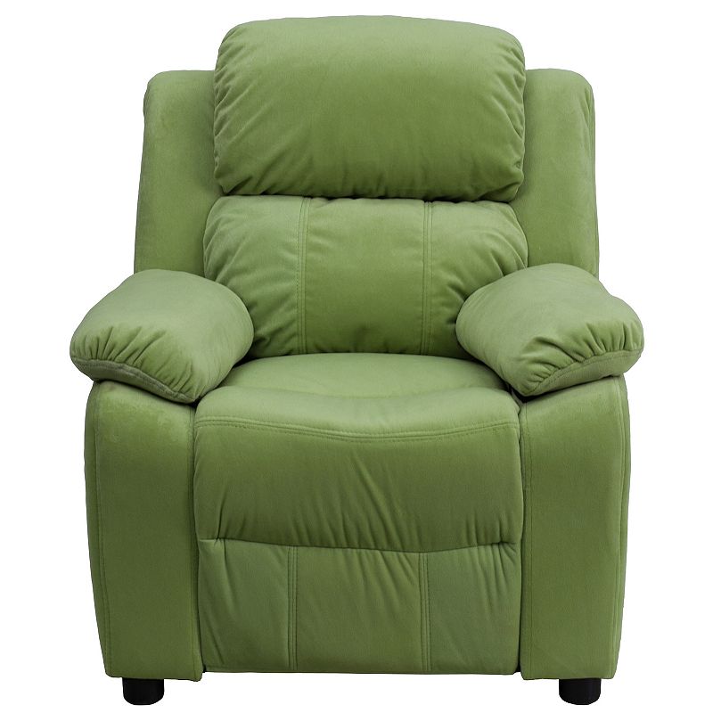 Kids Flash Furniture Deluxe Storage Arms Padded Recliner Chair