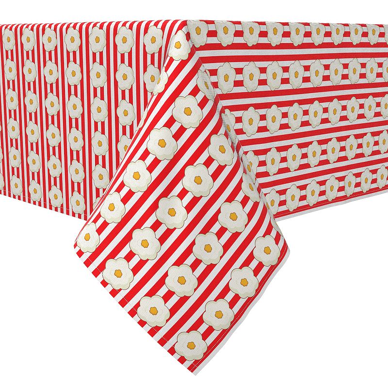 Square Tablecloth， 100% Cotton， 60x60， Popcorn Stripe