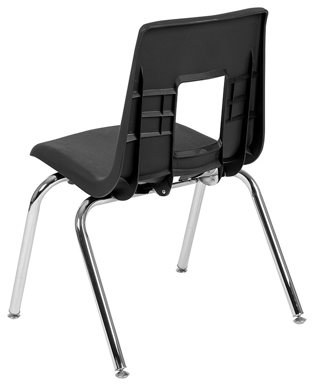 Advantage Black Student Stack School Chair   16 inch   Contemporary   Dining Chairs   by Pot Racks Plus  Houzz