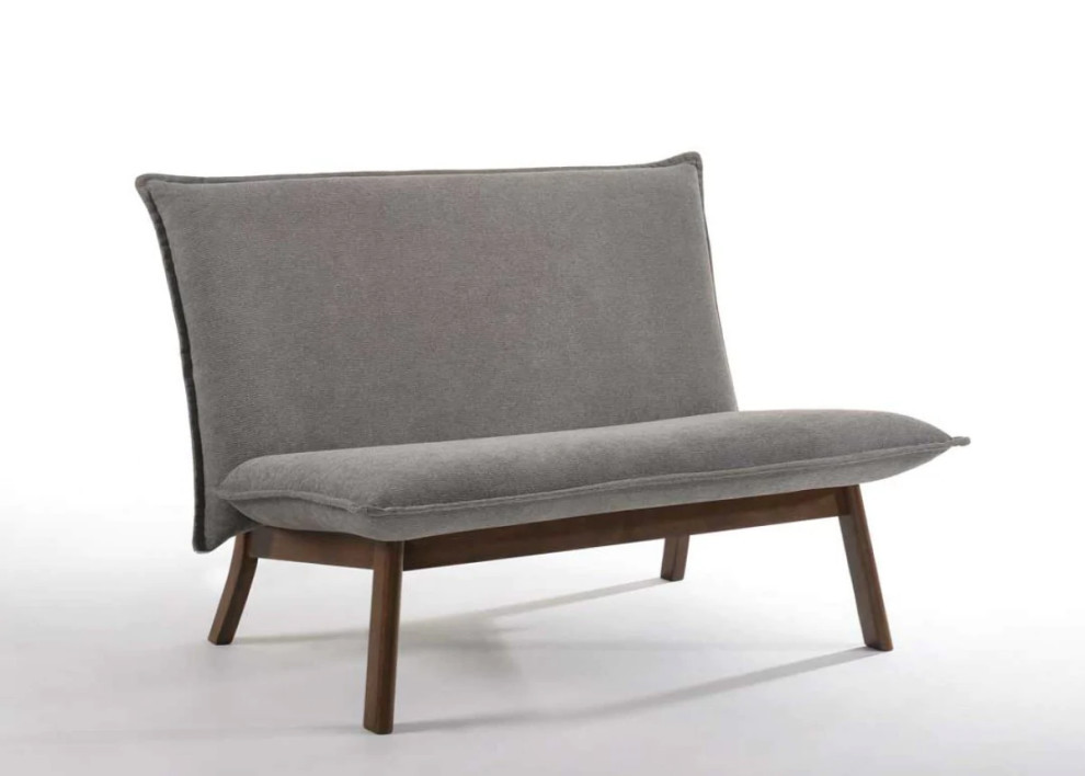 Urki Modern Gray  ampWalnut Loveseat   Midcentury   Loveseats   by V.S.D Furniture  Houzz