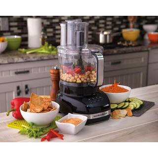 Hamilton Beach Big Mouth Duo Plus 12-Cup 2-Speed Black Food Processor with 4-Cup Bowl 70580