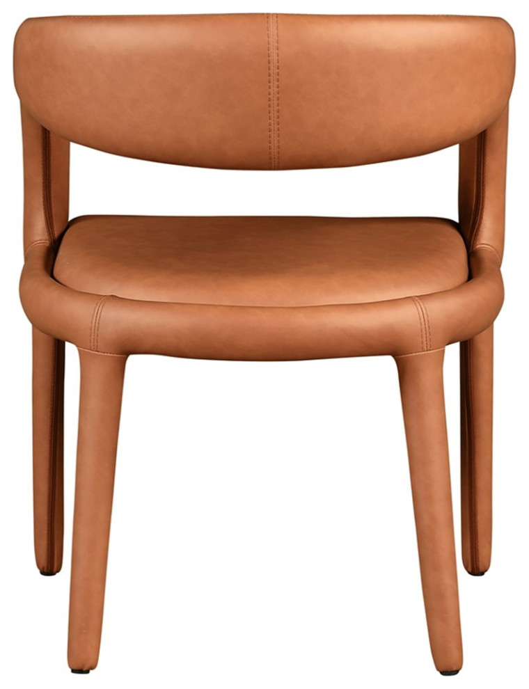 Pemberly Row 18 quotContemporary Faux Leather Dining Chair in Orange   Contemporary   Dining Chairs   by Homesquare  Houzz