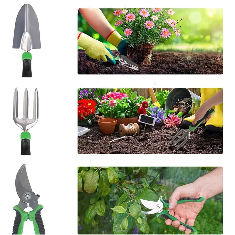 Custom 87 PCS Heavy Duty Garden Tools Starter Kit Gardening and Weeding Multi functional Flower Shovel Tool Set for Home use