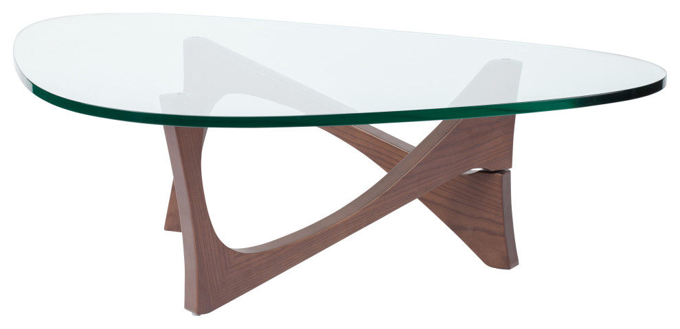 Akiro Walnut Wood Coffee Table   Coffee Tables   by Nuevo  Houzz