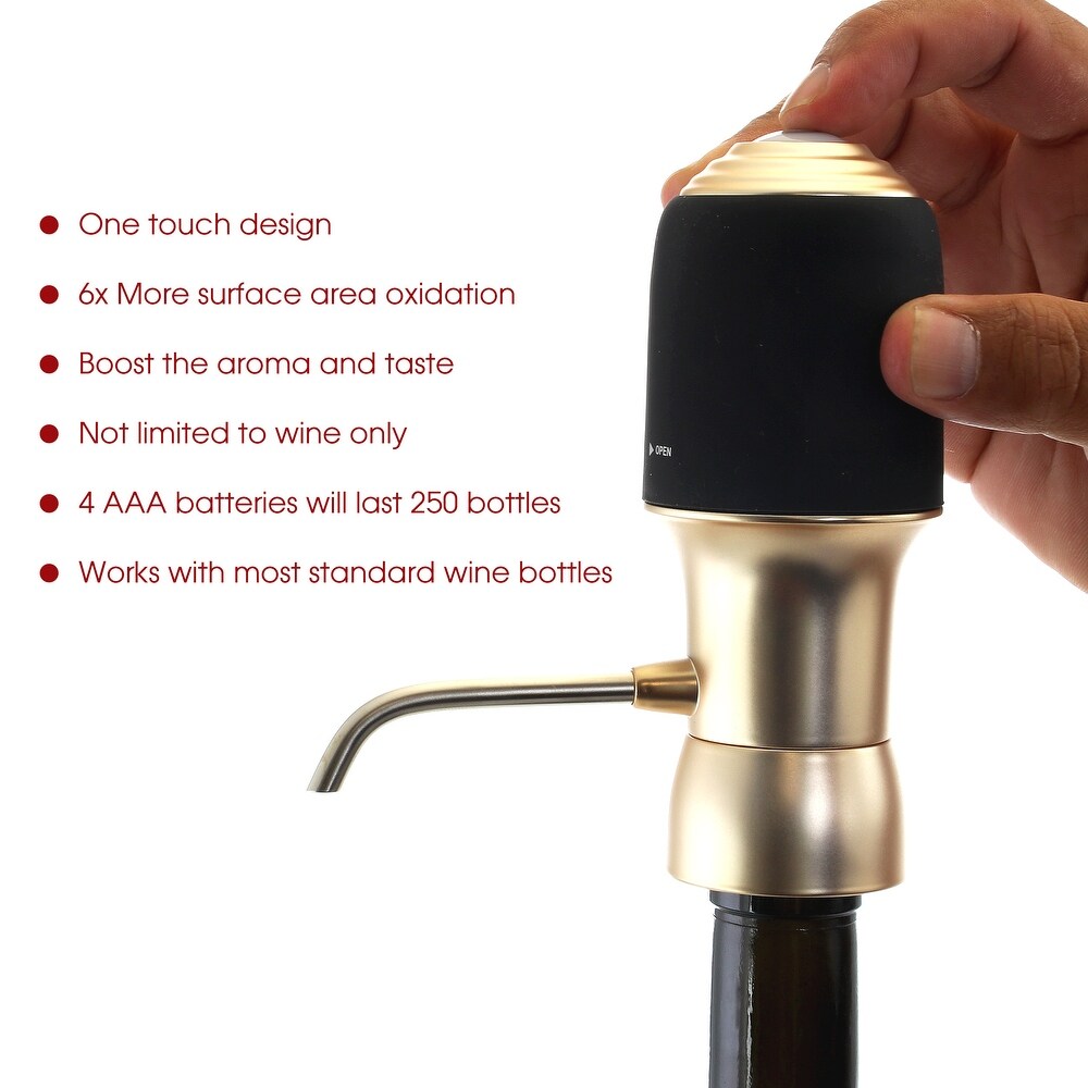MegaChef Portable Wine Air Pressure Aerator w/ One Touch Aeration