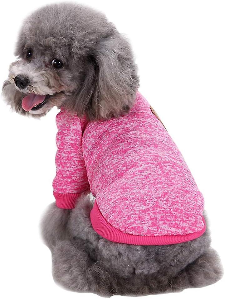 Pet Dog Clothes Dog Sweater Soft Thickening Warm Pup Dogs Shirt Winter Puppy Sweater For Dogs (large， Rose Red)