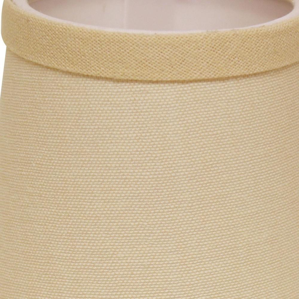 HomeRoots 470146 4 in. Parchment Biege Chandelier Linen Lampshades - Set of 6