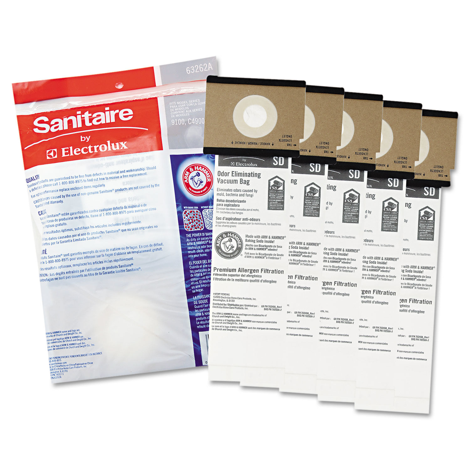 SD Premium Allergen Vacuum Bags for SC9100 Series by Sanitaireandreg; EUR63262B10CT