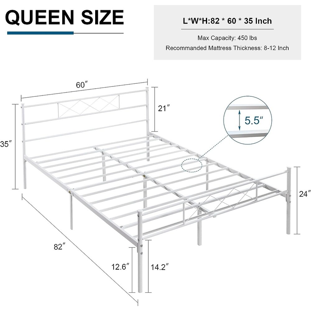 VECELO Contemporary Metal Platform Bed Frame  Student apartment Beds