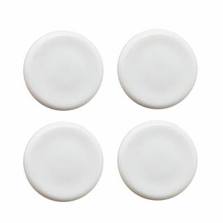 Everbilt 1-18 in. White Plastic Round Nail-On Furniture Glides with Nylon Base for Floor Protection (4-Pack) 4609844EB