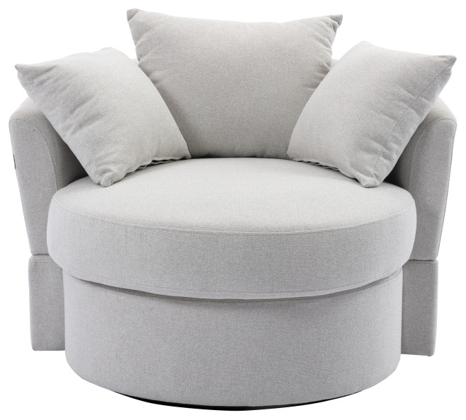 Lounge Swivel Bucket Accent Chair   Transitional   Armchairs And Accent Chairs   by Miron Demid LLC  Houzz