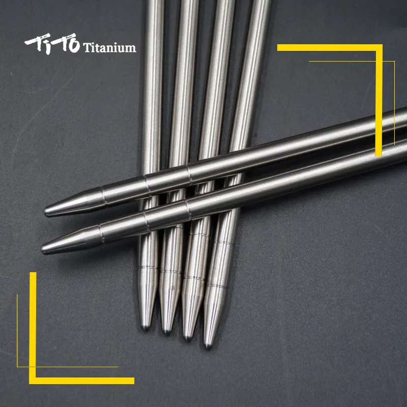 TITO Titanium factory wholesale screw tent pegs for outdoor camping hiking with different size 8mm*350mm