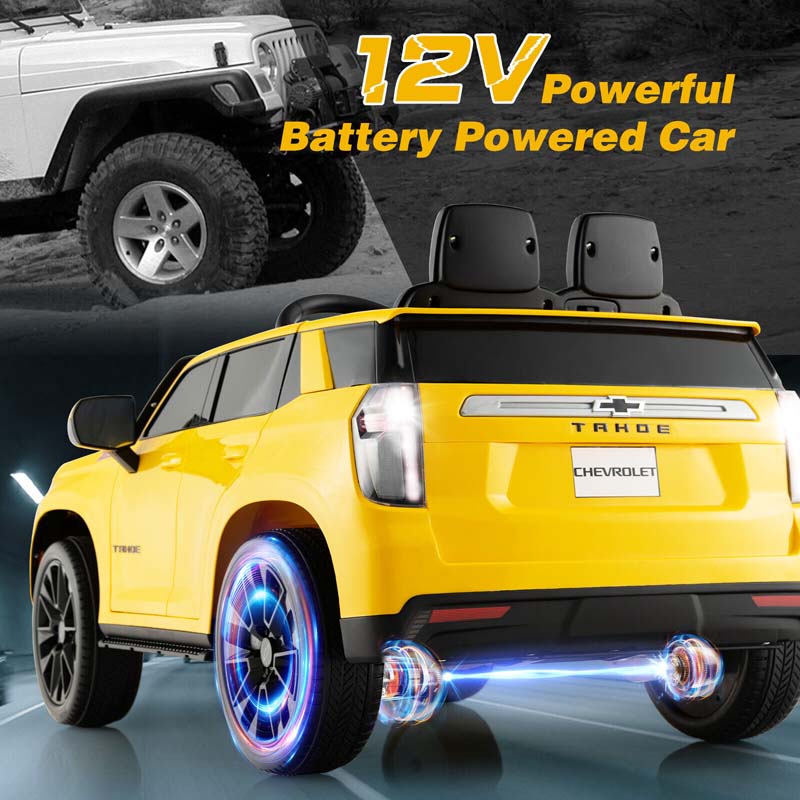 Licensed Chevrolet Tahoe Kids Ride On Car 12V Battery Powered Electric Truck SUV RC Vehicle with Light & Music