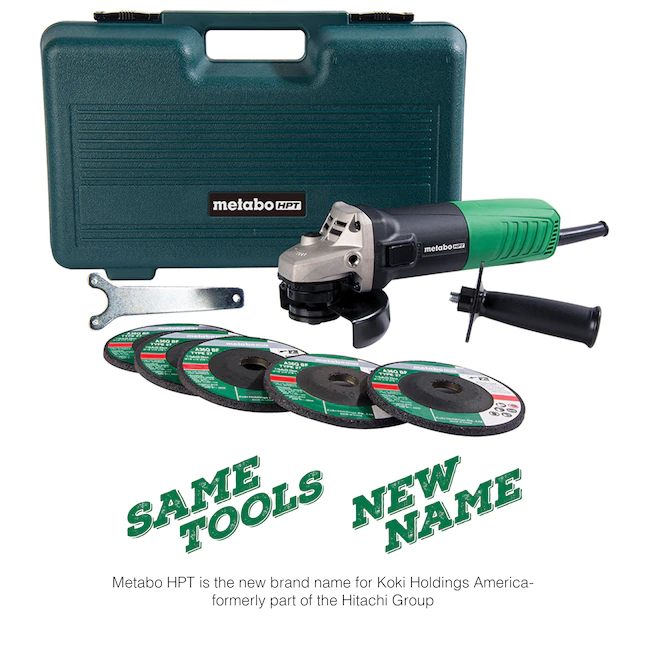 Metabo HPT 4.5-in 6.2 Amps-Amp Sliding Switch Corded Angle Grinder (G12SR4M)