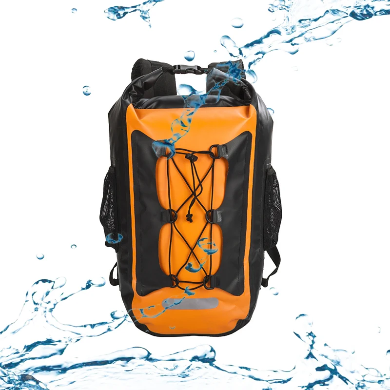 Custom Logo Discount Price Edm  Pvc Tarpaulin  Sport Travel Camping Hiking Dry Waterproof Backpack