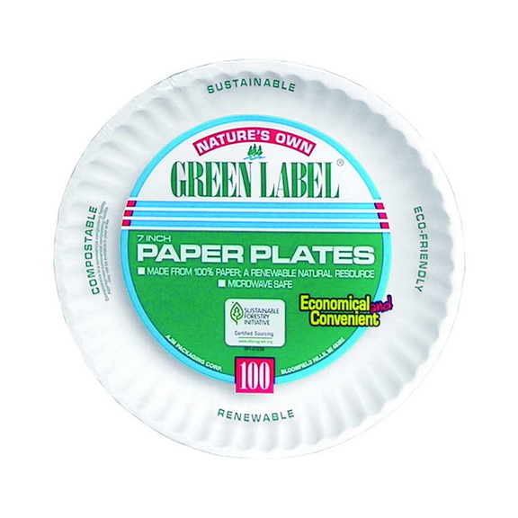 Ajm Green Label 7 Inch Paper Plate  10 Count  10 p...