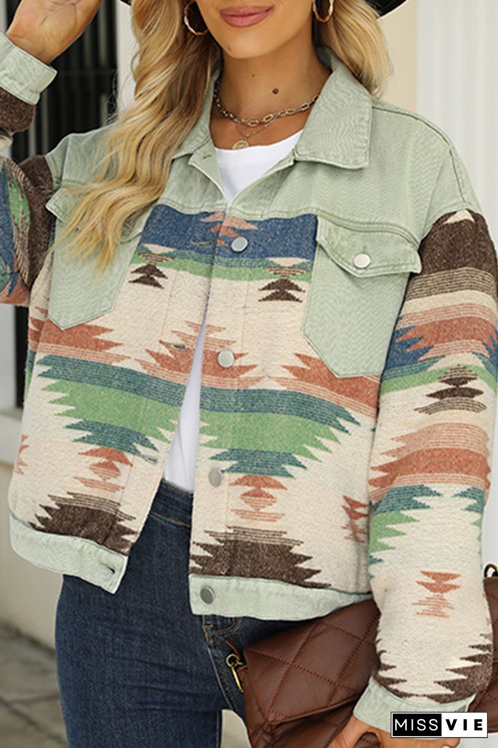 Aztec Patchwork Denim Jacket