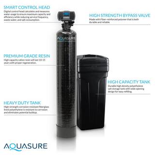 AQUASURE Harmony Series 64000 Grain Electronic Metered Water Softener with Sediment and Carbon Pre-Filter AS-HS64SCP