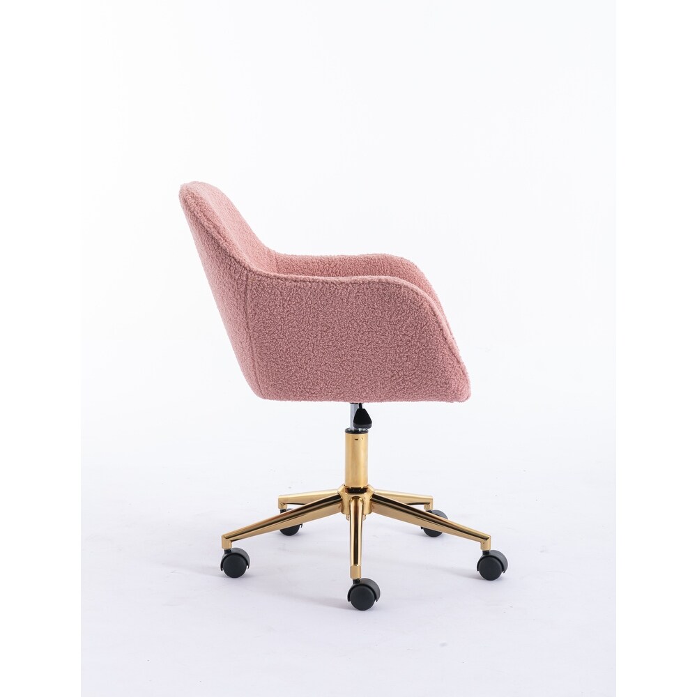 Teddy Fabric Upholsterd Office Chair with Adjustable Height 360 Revolving  Computer Chair with Metal Frame   Universal Wheels