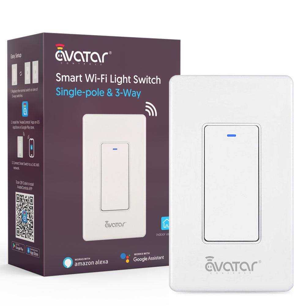 AVATAR CONTROLS Smart 3-Way Rocker Light Switch White AWS05F