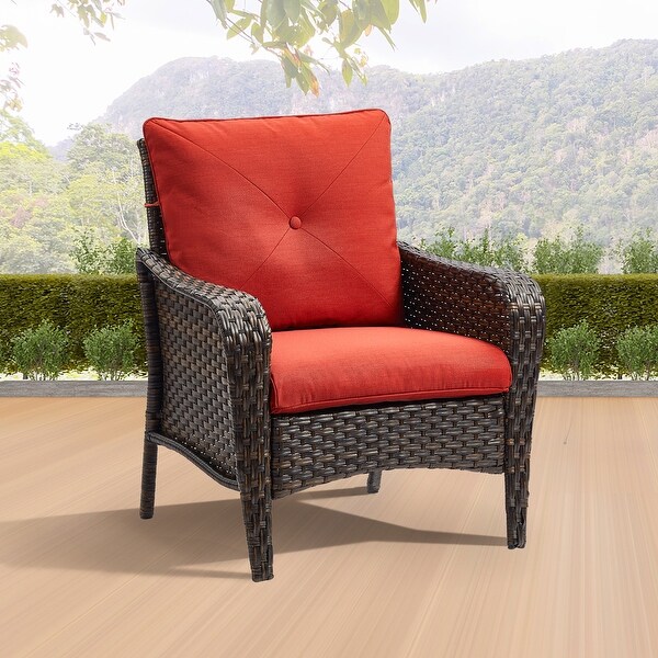 Outdoor Dining Chair with Deep Seating and Cushion