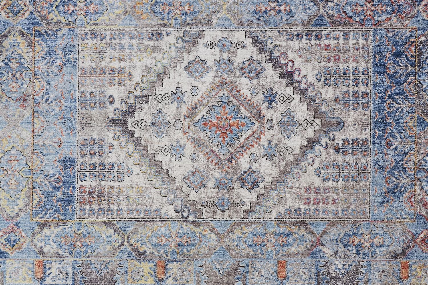 Matana Blue and Gray Rug by BD Fine