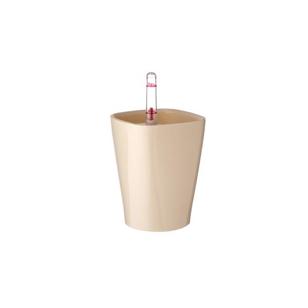 4 inch (10 cm) GW 03 Self Watering Round Plastic Planter (Ivory) (Set of 3)