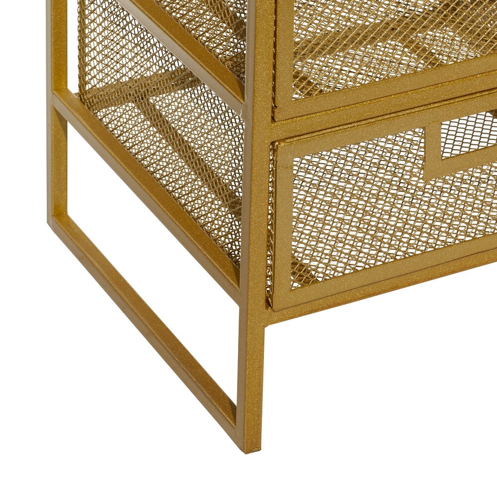 Gold Contemporary Storage Unit   28 x 13 x 32