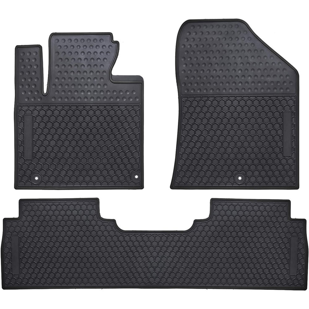 Car Floor Mats Custom Fit For Kia Sorento 2016 2017 2018 2019 2020 2021 Odorless Washable Rubber Foot Carpet Heavy Duty Anti-Slip All Weather Car Floor Liner-Black