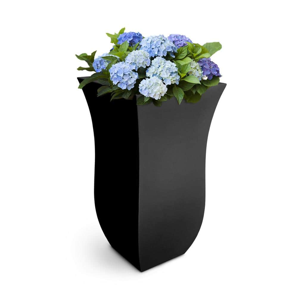 Mayne Valencia 30 in. Tall Black Polyethylene Planter 5874-B