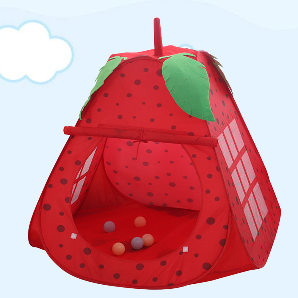 NUOLUX Children Strawberry Tent Portable Kids Game House Indoor Castle Foldable Tent Ocean Ball Pool