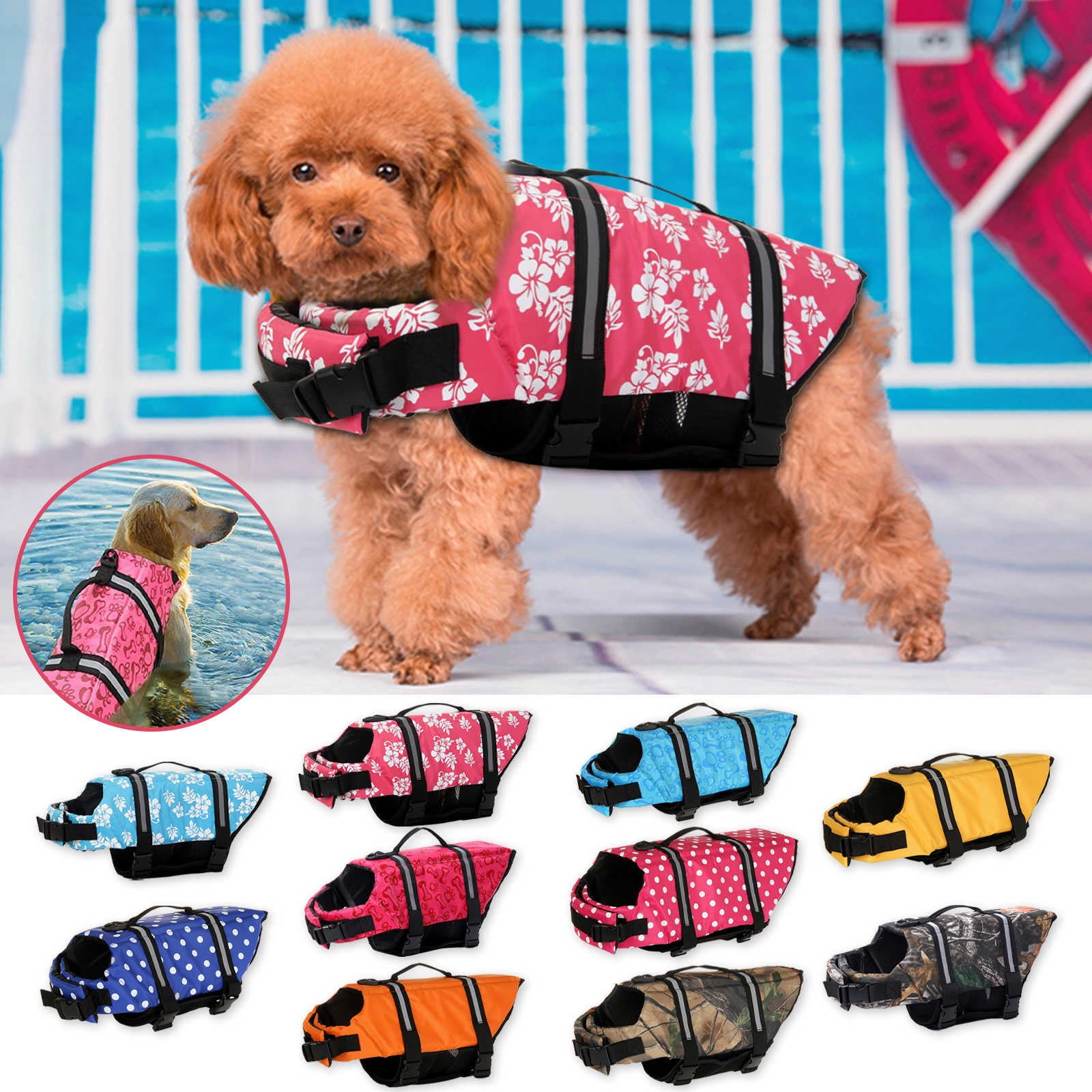 SQUARE CARMEN Dog Life Jacket With High Buoyancy And Durable Rescue Handle For Small To Medium Large Dogs，Yellow，XXS