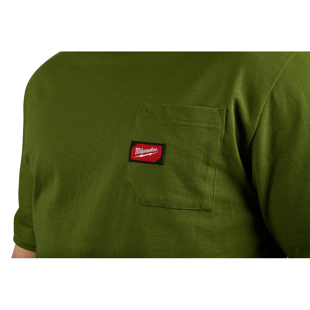 Heavy Duty Green Pocket Short Sleeve T-Shirt ; Small ;