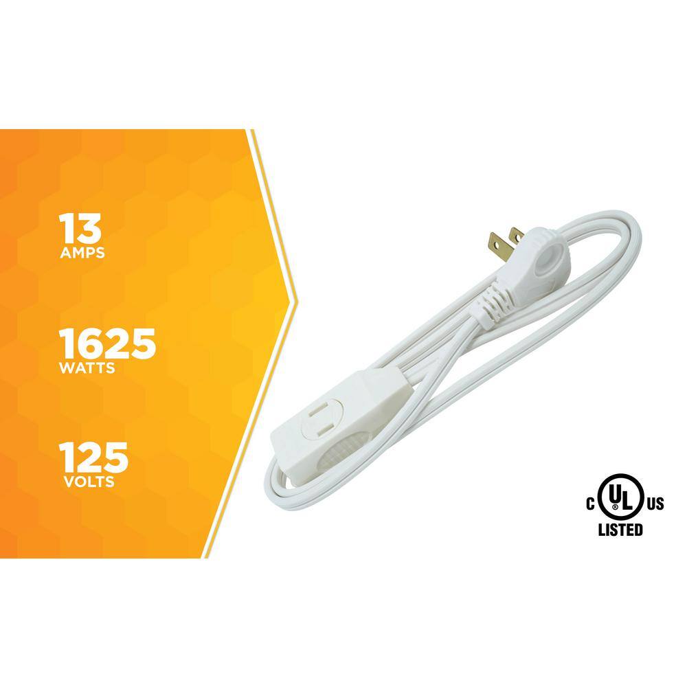 Woods 3 ft. 162 SPT-2 Indoor Light-Duty Flat Plug Extension Cord 2235