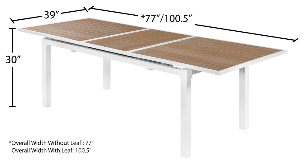 Nizuc Outdoor Patio Extendable Dining Table   Contemporary   Outdoor Dining Tables   by Meridian Furniture  Houzz