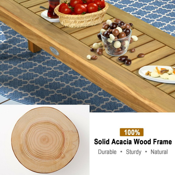 Costway 12706853 52 Inch Outdoor Acacia Wood Dinin...