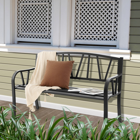 Costway 91352486 Patio Garden Bench with Rustproof...