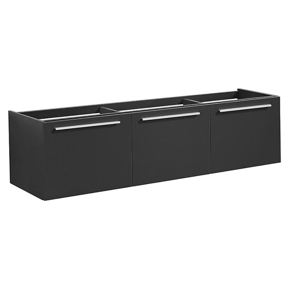 Fresca Vista 59 in. Modern Double Bathroom Wall Hung Vanity Cabinet Only in Black FCB8093BW-D